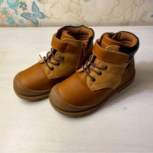 Jumping Beans Dekko Boys Boots Cognac Brown Easy Zip Toddler Size 9 T  Med